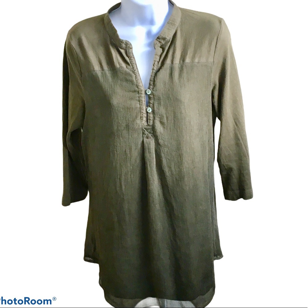 Coldwater Creek Olive Green Top Size S